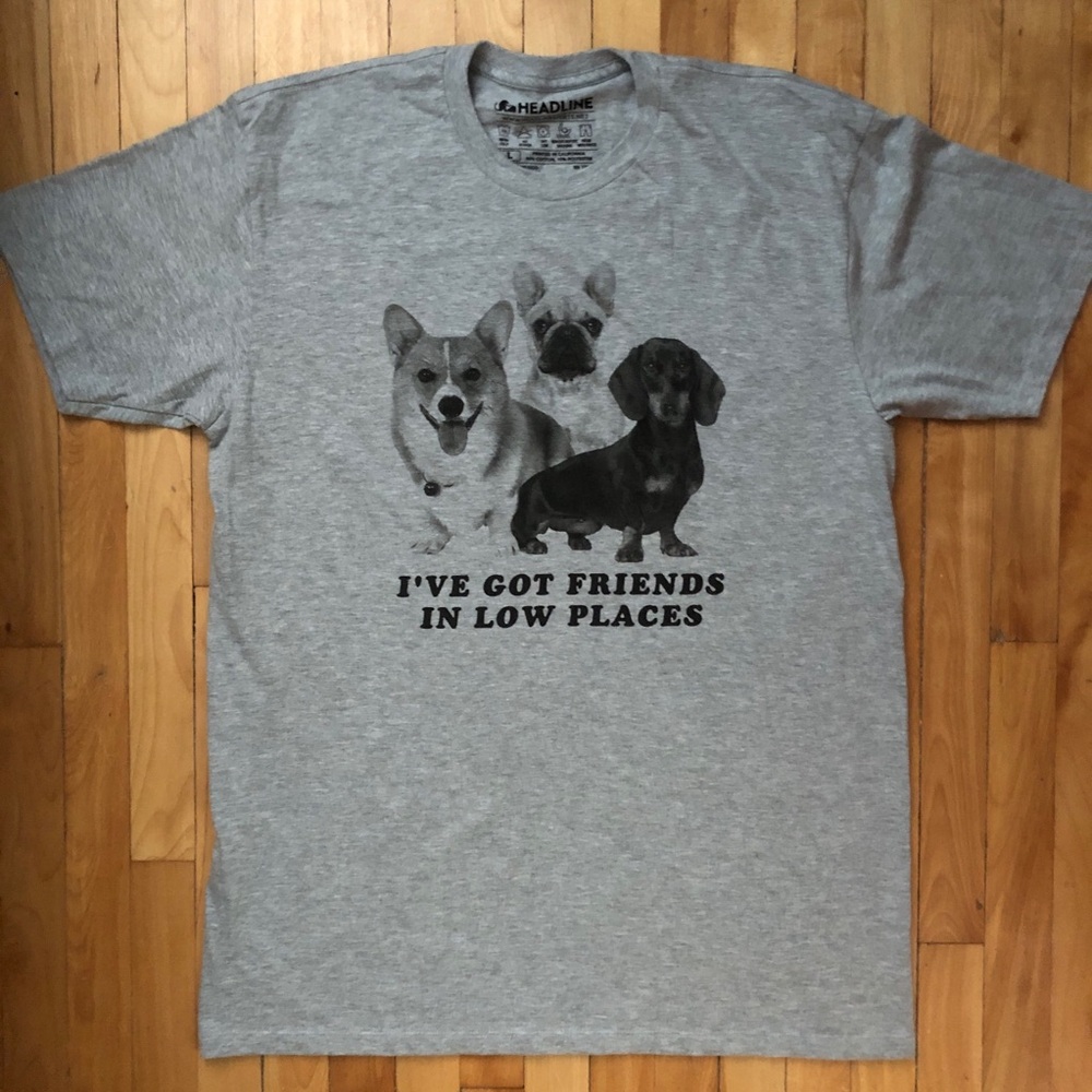 New LG "I've Got Friends In Low Places" Corgi Dachshund Dog T-Shirt ModCloth